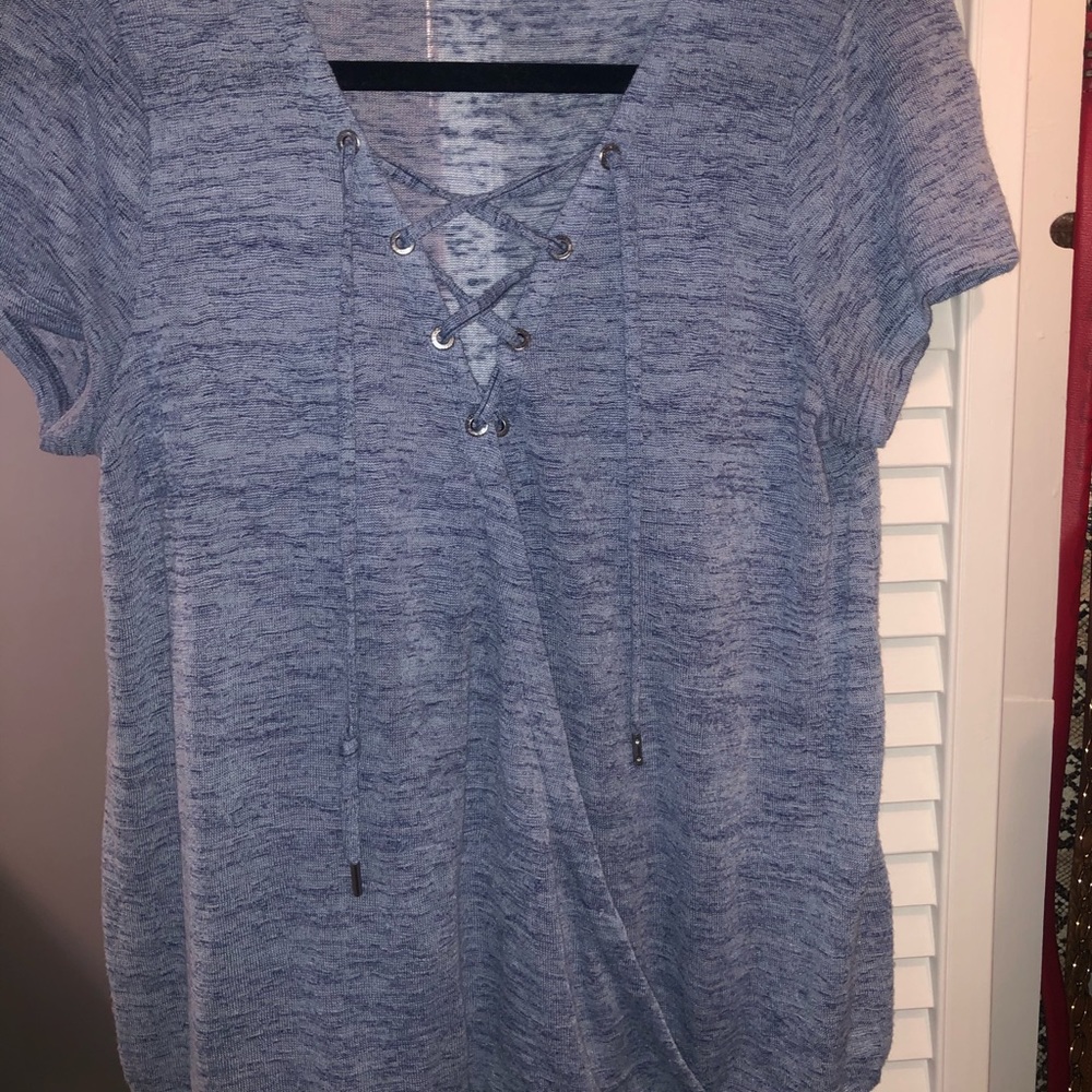 ☆ blue lace up t-shirt ☆